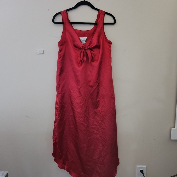Red shiny Jessica Intimates slip dress - Picture 7 of 9